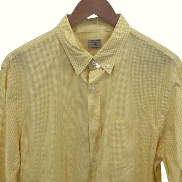 J. Crew Mens Gingham 2-Ply Cotton Long Sleeve Button-Down‎ Shirt Large (16-16.5) - Picture 2 of 7